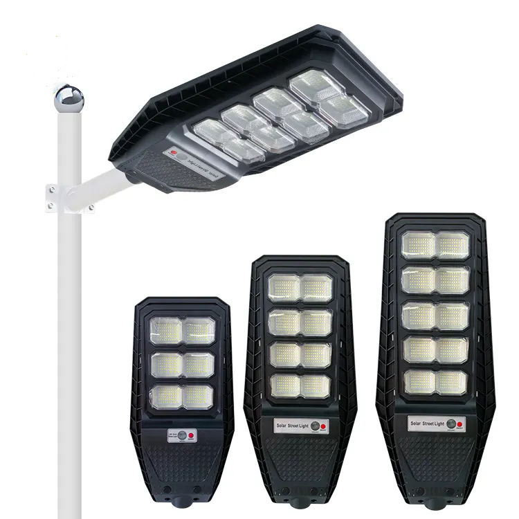 Zhongshan factory New Design Abs Ip65 Waterproof Outdoor 100W 150W 200w 250w 300w 350w 400w 200W dusk to dawn Integrated All In One Led Solar power Street Light